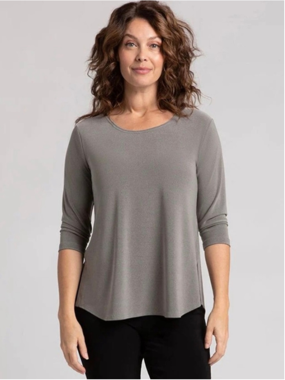 Sympli Go To Classic Relax 3/4 Sleeve Top Size 18 Silver